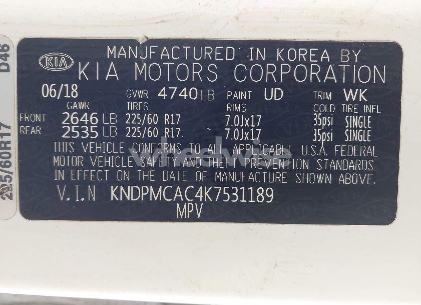 Photo 9 of 2019 Kia Sportage LX (VIN KNDPMCAC4K7531189)