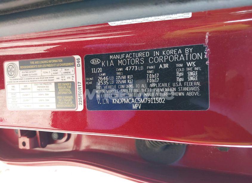 Photo 9 of 2021 Kia Sportage LX (VIN KNDPMCAC5M7911502)