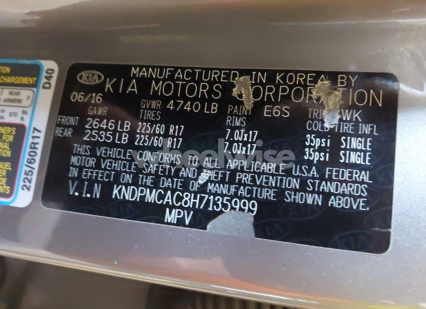 Photo 9 of 2017 Kia Sportage LX (VIN KNDPMCAC8H7135999)