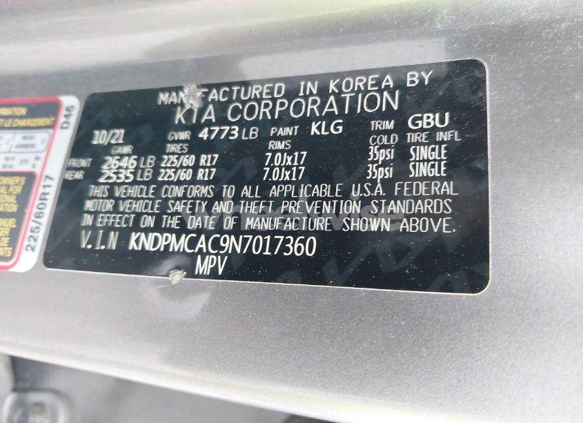 Photo 9 of 2022 Kia Sportage LX (VIN KNDPMCAC9N7017360)