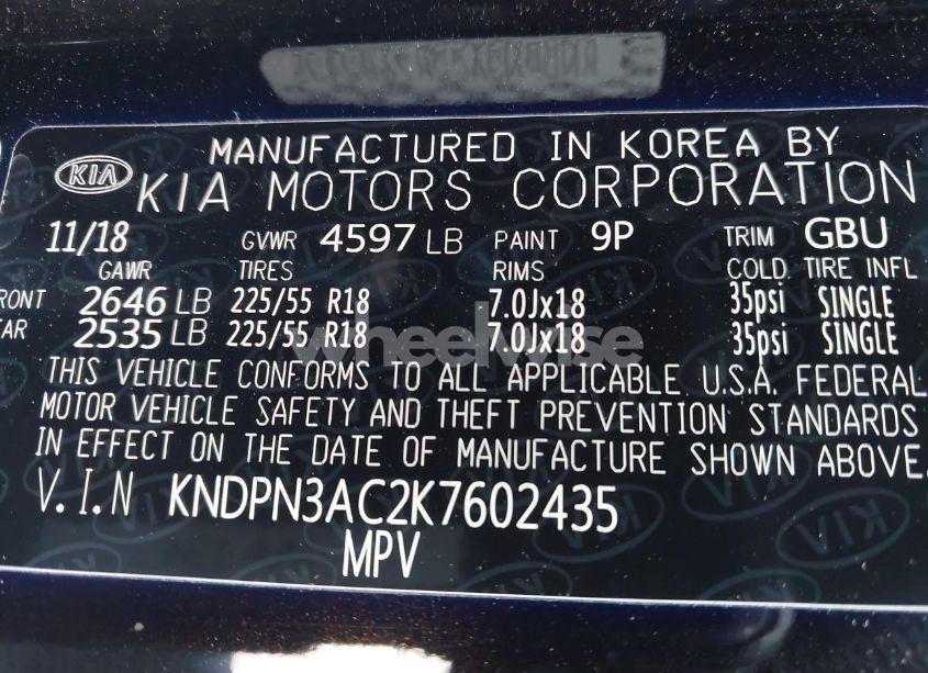 Photo 9 of 2019 Kia Sportage EX (VIN KNDPN3AC2K7602435)