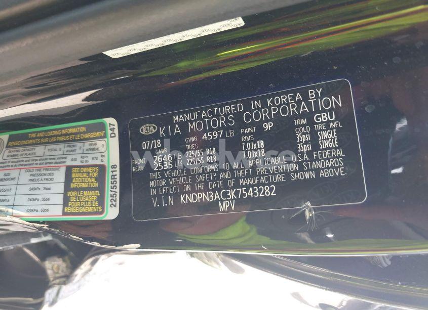 Photo 9 of 2019 Kia Sportage EX (VIN KNDPN3AC3K7543282)