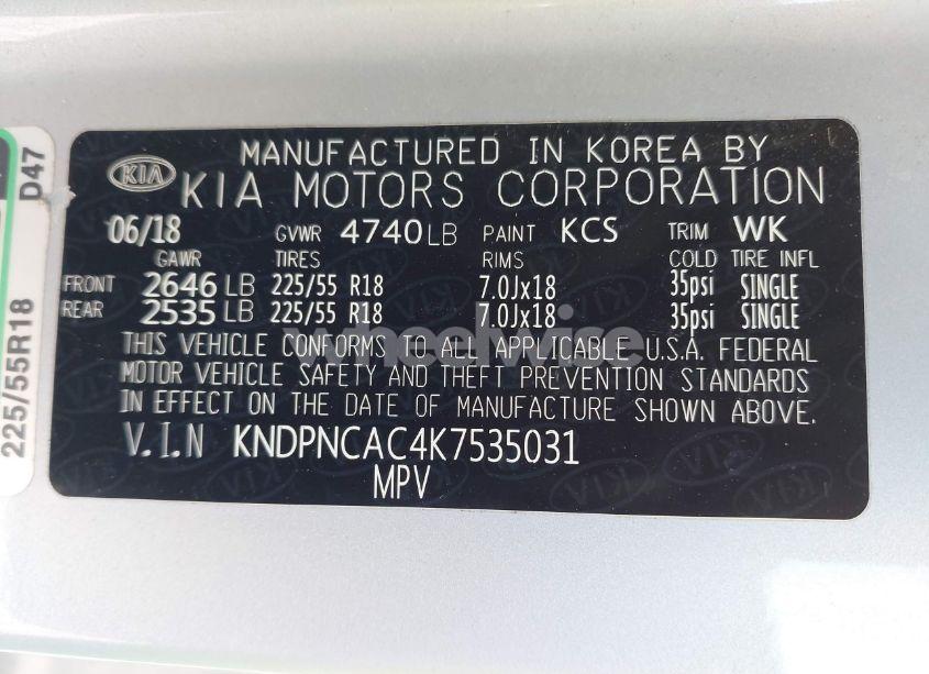 Photo 9 of 2019 Kia Sportage EX (VIN KNDPNCAC4K7535031)