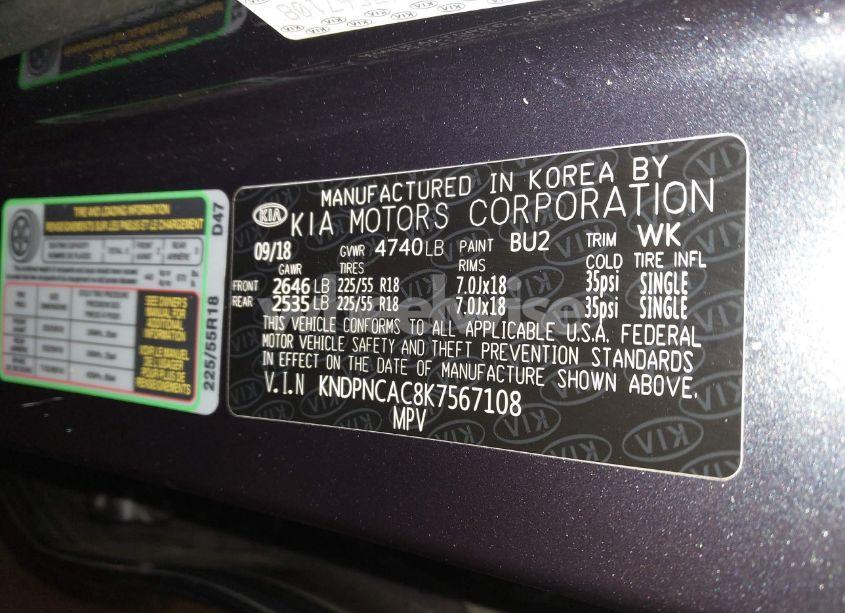 Photo 9 of 2019 Kia Sportage EX (VIN KNDPNCAC8K7567108)