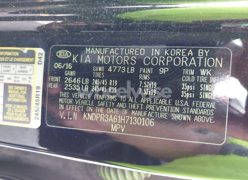 Photo 9 of 2017 Kia Sportage SX TURBO (VIN KNDPR3A61H7130106)