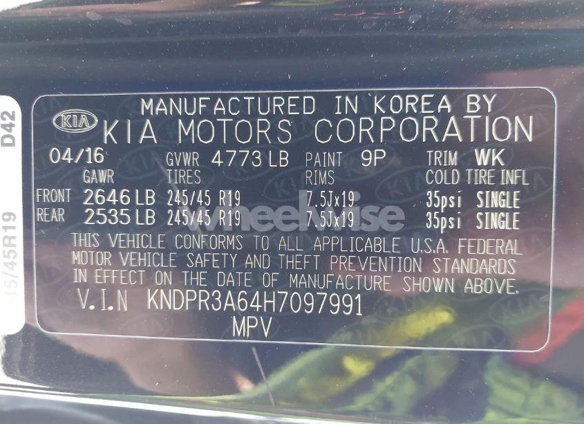 Photo 9 of 2017 Kia Sportage SX TURBO (VIN KNDPR3A64H7097991)