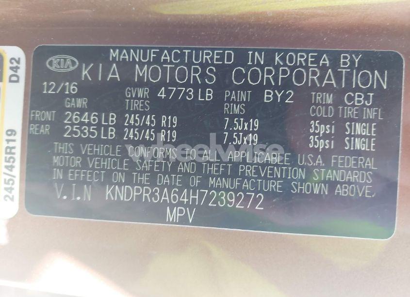 Photo 9 of 2017 Kia Sportage SX TURBO (VIN KNDPR3A64H7239272)