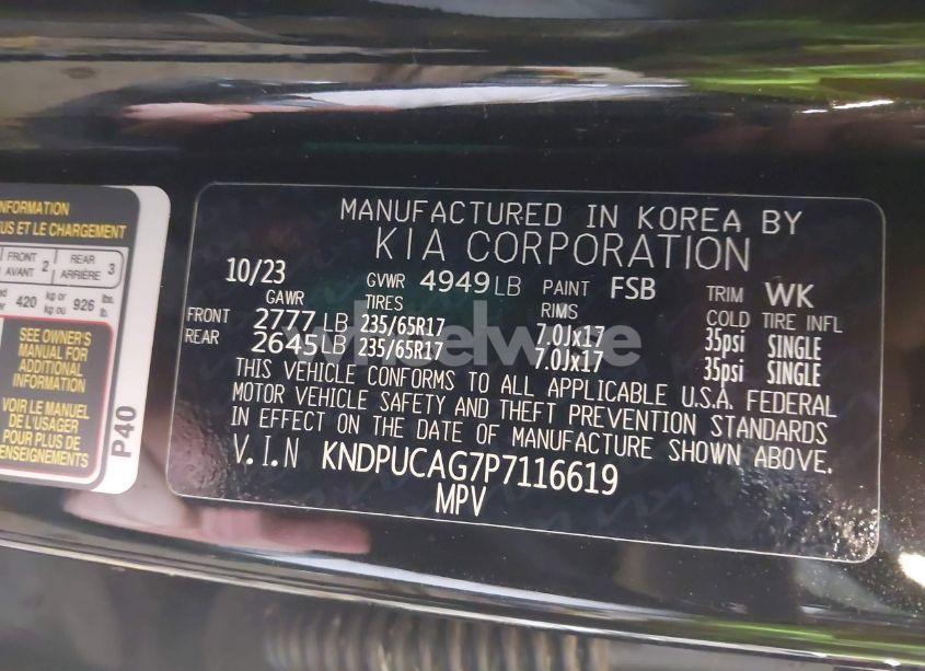 Photo 9 of 2023 Kia Sportage HYBRID LX (VIN KNDPUCAG7P7116619)