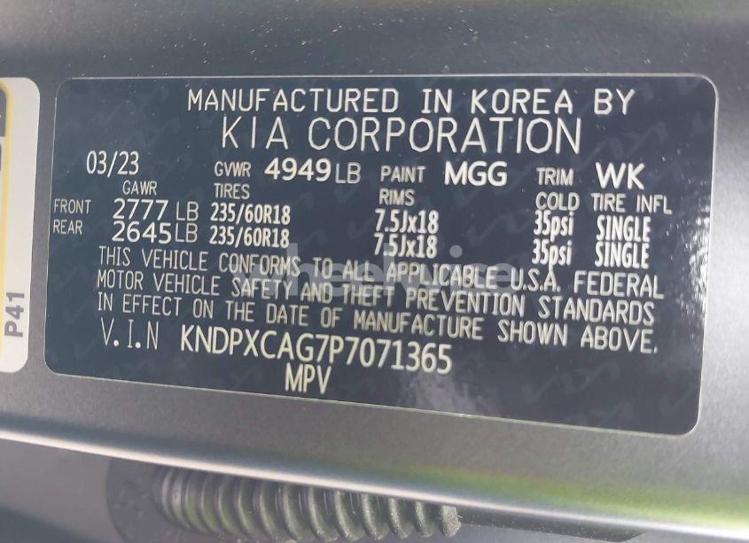 Photo 9 of 2023 Kia Sportage HYBRID SX-PRESTIGE (VIN KNDPXCAG7P7071365)