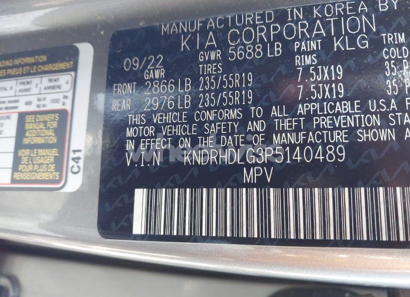 Photo 9 of 2023 Kia Sorento HYBRID EX (VIN KNDRHDLG3P5140489)