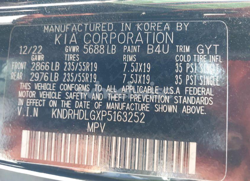 Photo 9 of 2023 Kia Sorento HYBRID EX (VIN KNDRHDLGXP5163252)