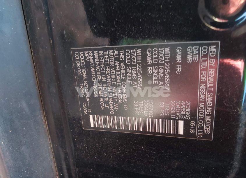 Photo 9 of 2016 Nissan Rogue SV (VIN KNMAT2MT0GP716734)