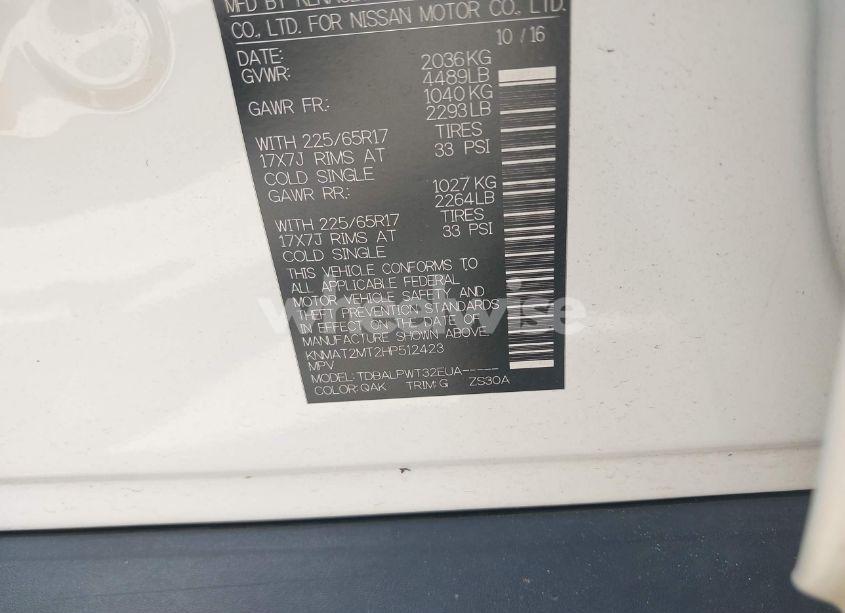 Photo 9 of 2017 Nissan Rogue S (VIN KNMAT2MT2HP512423)