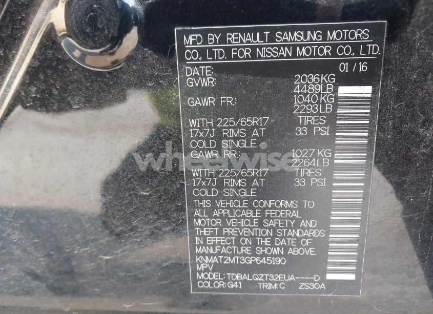 Photo 9 of 2016 Nissan Rogue SV (VIN KNMAT2MT3GP645190)