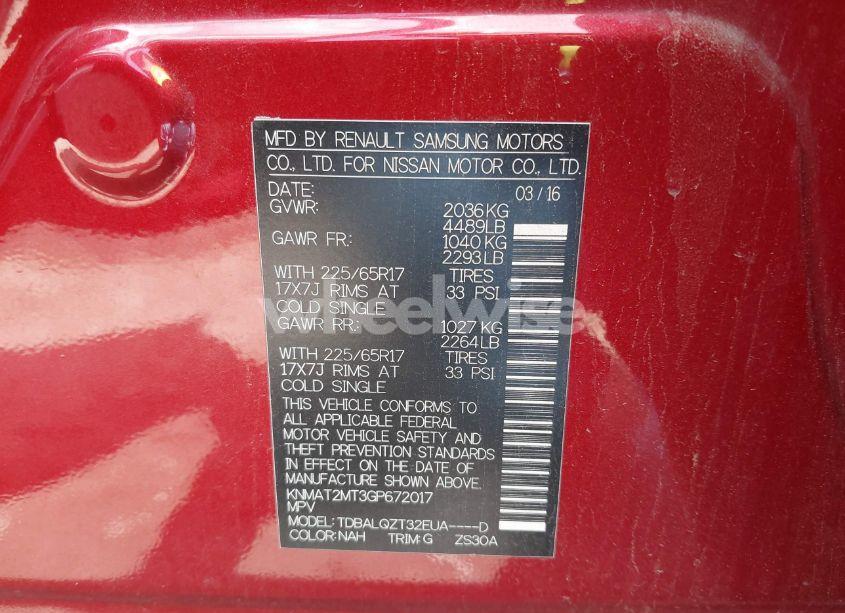 Photo 9 of 2016 Nissan Rogue SV (VIN KNMAT2MT3GP672017)