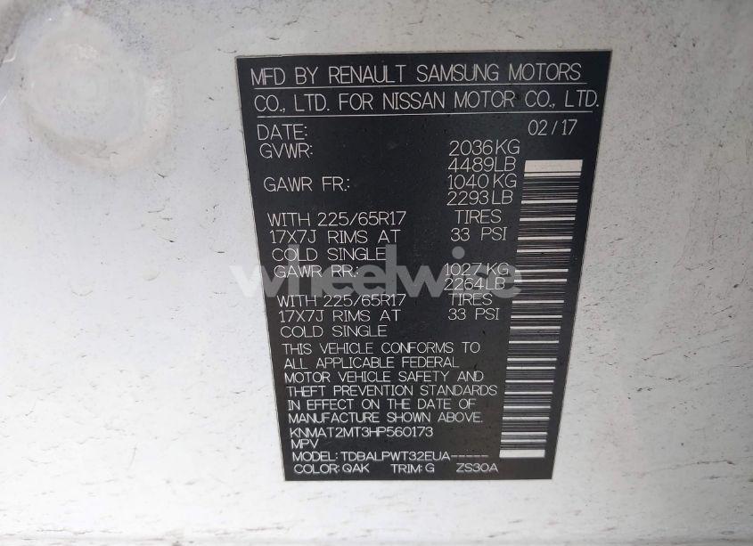 Photo 9 of 2017 Nissan Rogue S (VIN KNMAT2MT3HP560173)