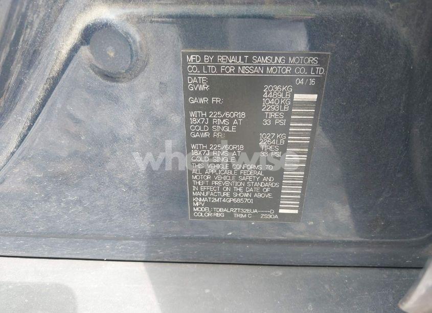 Photo 9 of 2016 Nissan Rogue SL (VIN KNMAT2MT4GP685701)