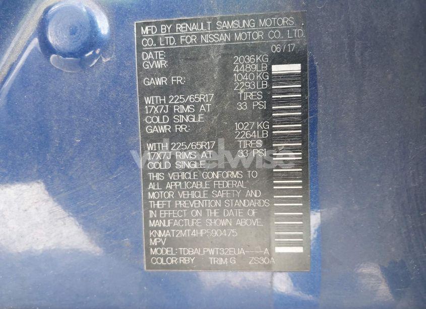 Photo 9 of 2017 Nissan Rogue S (VIN KNMAT2MT4HP590475)