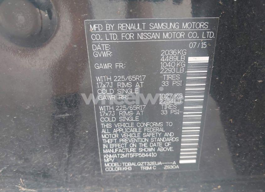 Photo 9 of 2015 Nissan Rogue SV (VIN KNMAT2MT5FP584410)