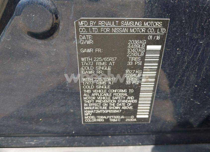 Photo 9 of 2016 Nissan Rogue S (VIN KNMAT2MT5GP651847)