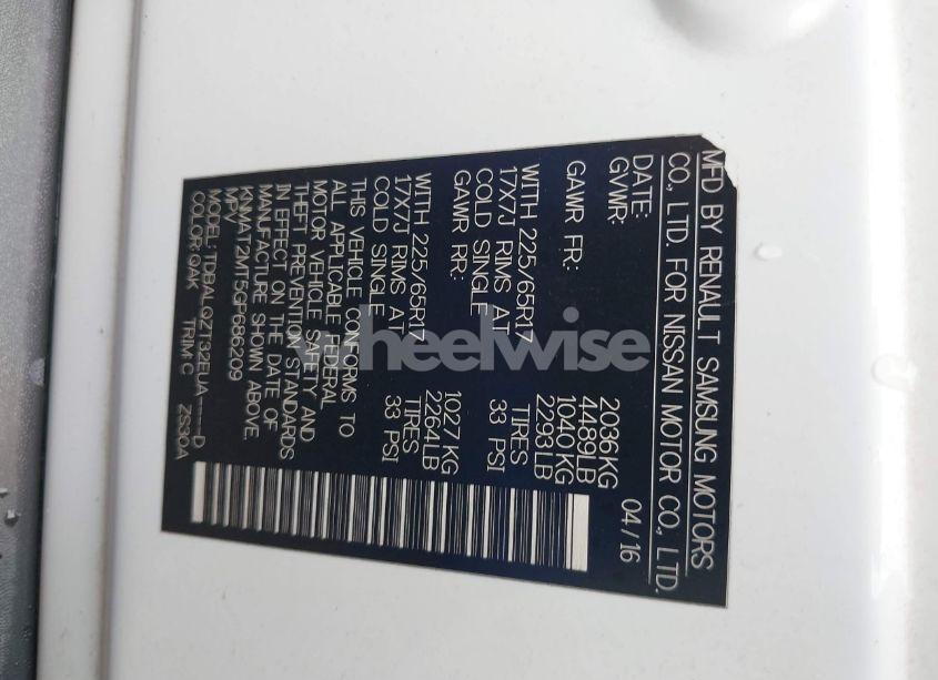 Photo 9 of 2016 Nissan Rogue SV (VIN KNMAT2MT5GP686209)