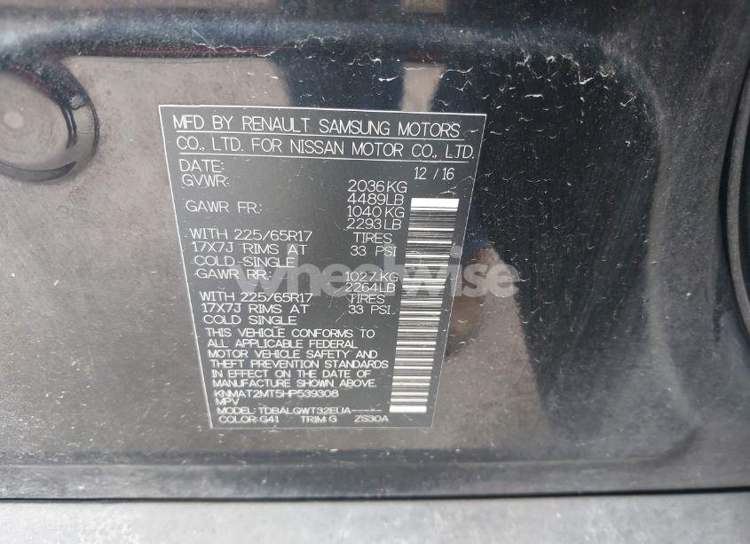 Photo 9 of 2017 Nissan Rogue SV (VIN KNMAT2MT5HP539308)