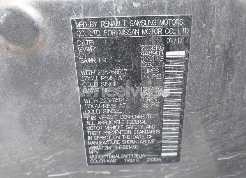 Photo 9 of 2017 Nissan Rogue SV (VIN KNMAT2MT5HP551491)