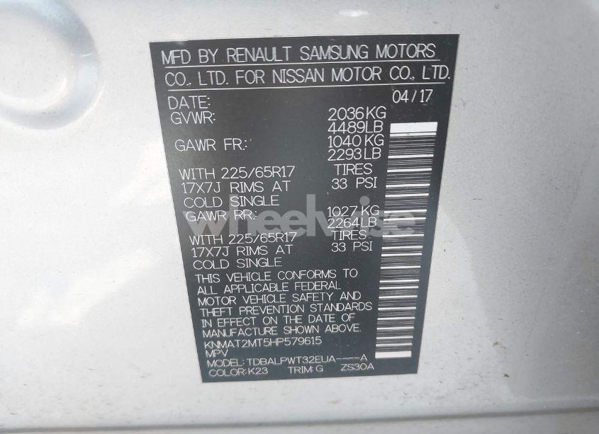 Photo 9 of 2017 Nissan Rogue S (VIN KNMAT2MT5HP579615)