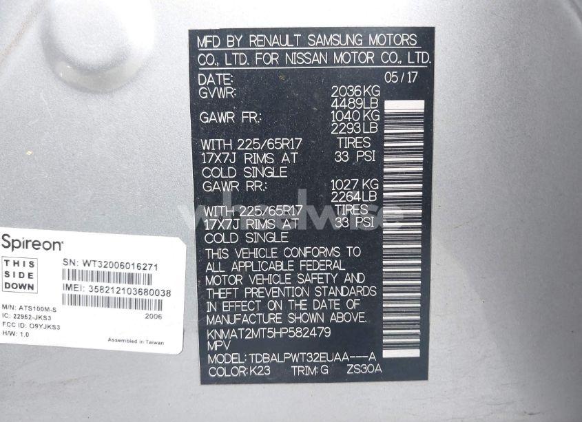 Photo 9 of 2017 Nissan Rogue S (VIN KNMAT2MT5HP582479)