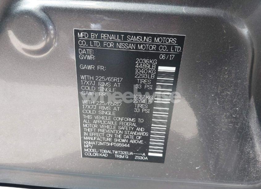 Photo 9 of 2017 Nissan Rogue SV (VIN KNMAT2MT5HP595944)