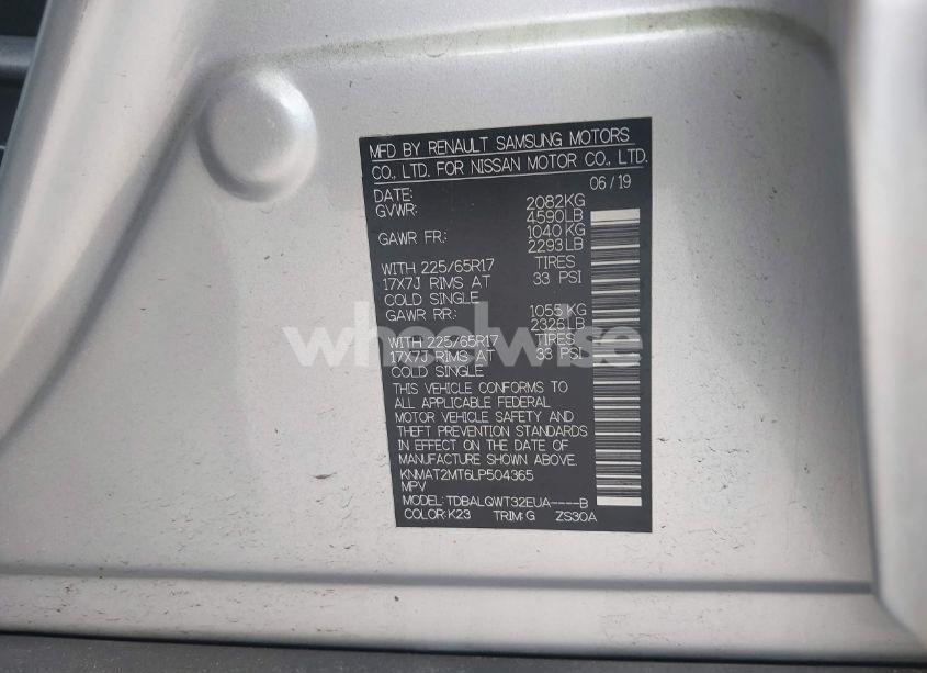 Photo 9 of 2020 Nissan Rogue SV FWD (VIN KNMAT2MT6LP504365)