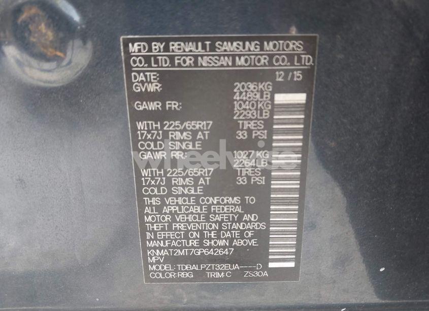 Photo 9 of 2016 Nissan Rogue S (VIN KNMAT2MT7GP642647)