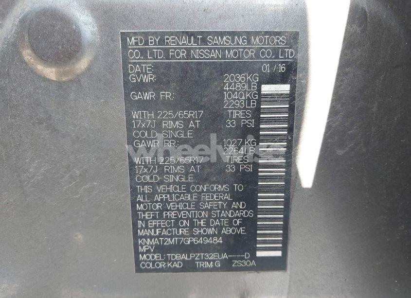 Photo 9 of 2016 Nissan Rogue S (VIN KNMAT2MT7GP649484)