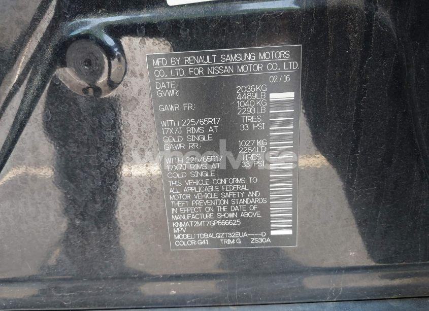 Photo 9 of 2016 Nissan Rogue SV (VIN KNMAT2MT7GP666625)