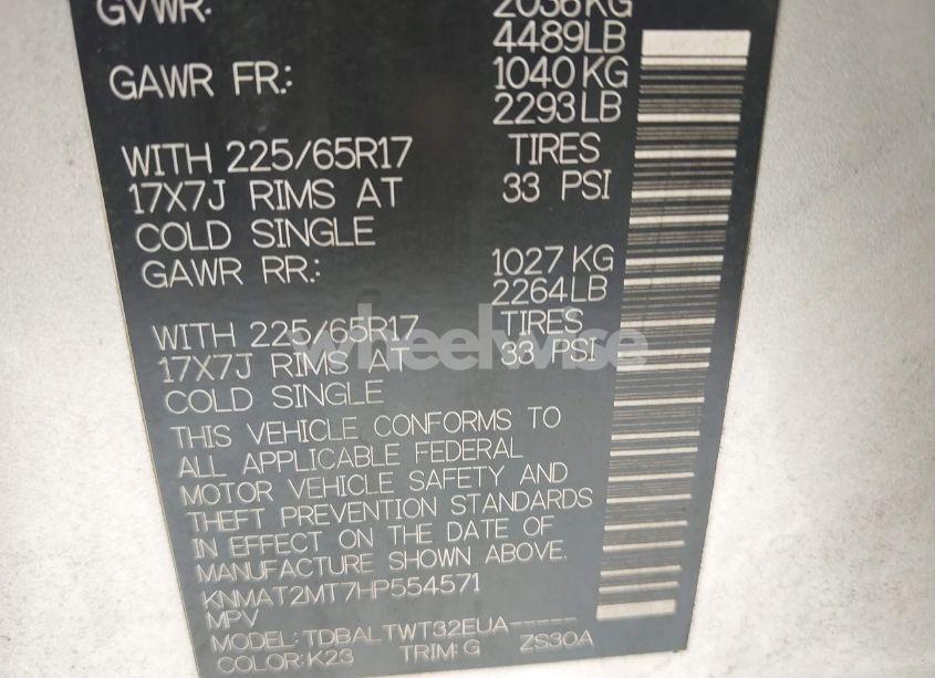 Photo 9 of 2017 Nissan Rogue SV (VIN KNMAT2MT7HP554571)