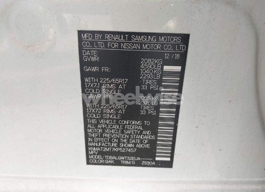 Photo 9 of 2019 Nissan Rogue SV (VIN KNMAT2MT7KP527457)