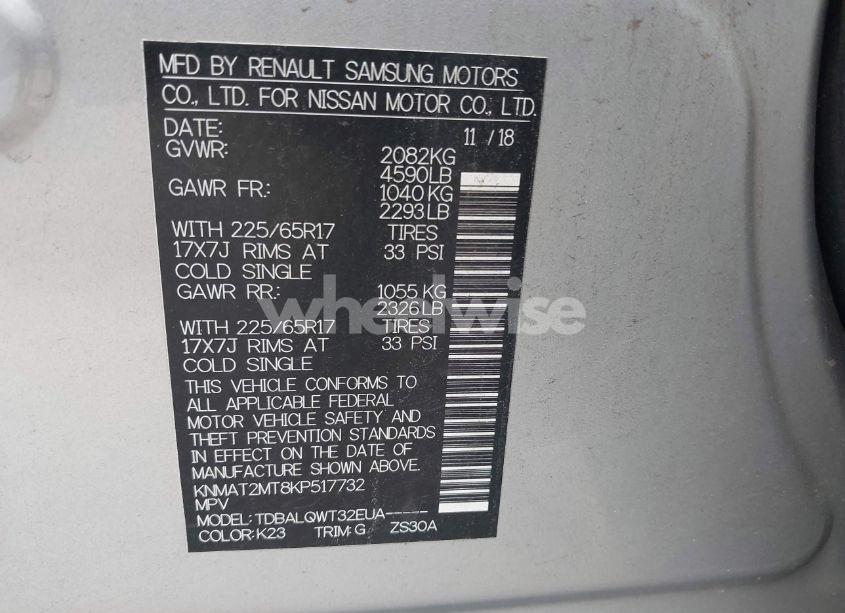 Photo 9 of 2019 Nissan Rogue SV (VIN KNMAT2MT8KP517732)