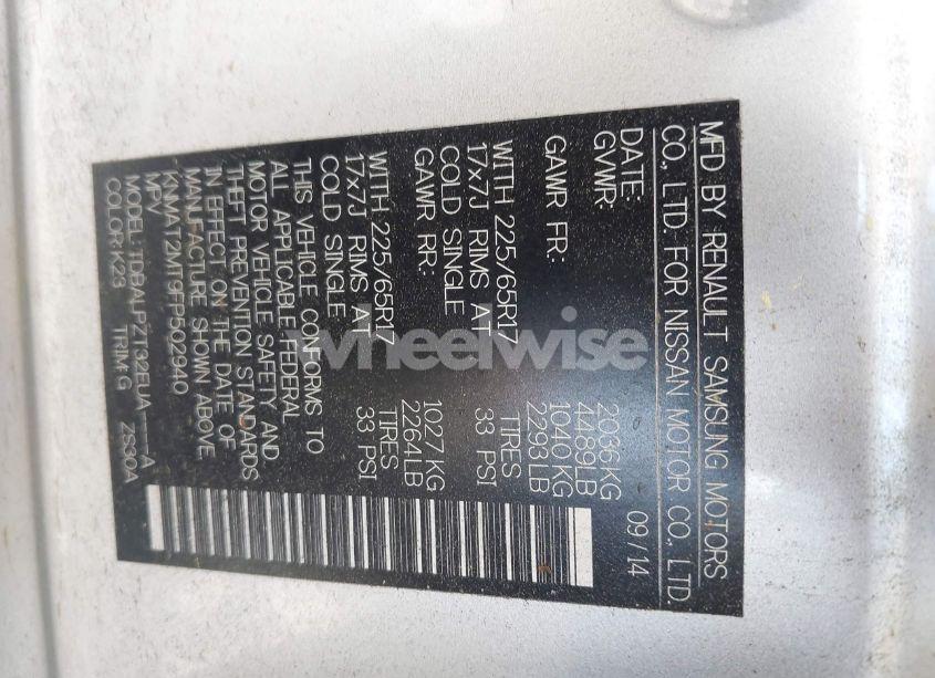 Photo 9 of 2015 Nissan Rogue S (VIN KNMAT2MT9FP502940)