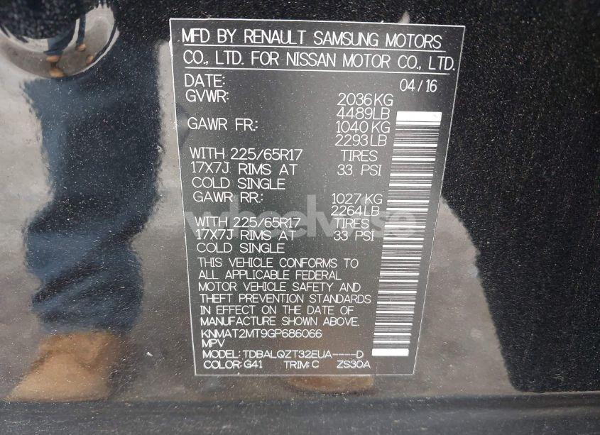 Photo 9 of 2016 Nissan Rogue SV (VIN KNMAT2MT9GP686066)