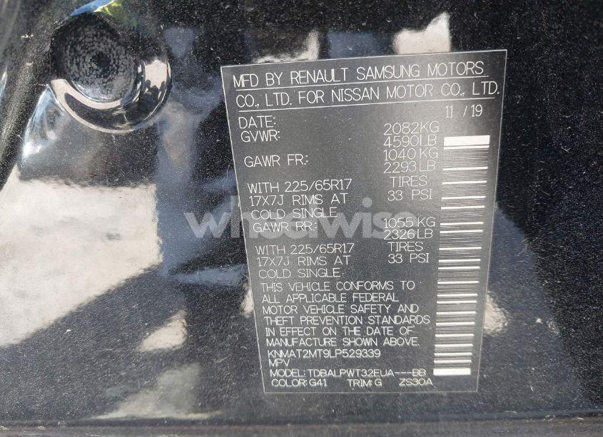 Photo 9 of 2020 Nissan Rogue S FWD (VIN KNMAT2MT9LP529339)