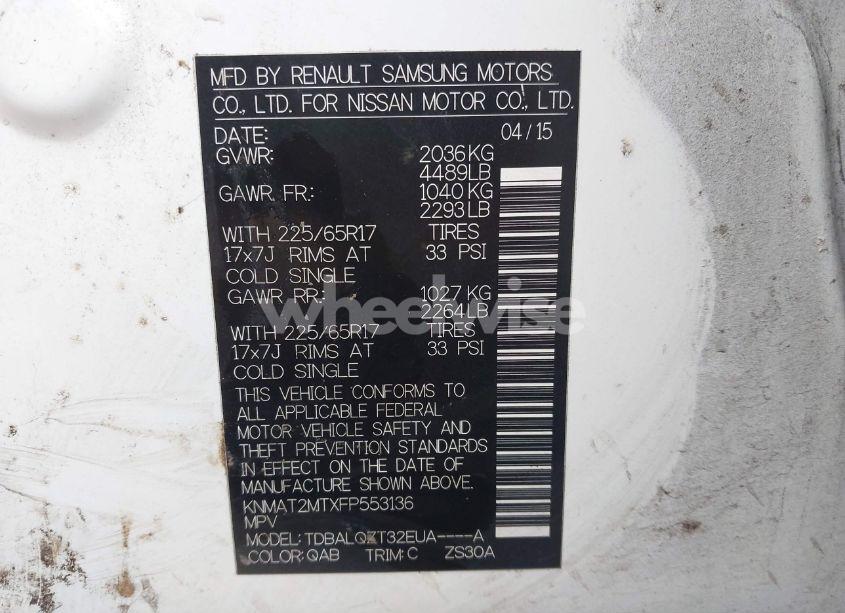 Photo 9 of 2015 Nissan Rogue SV (VIN KNMAT2MTXFP553136)