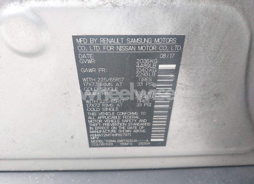 Photo 9 of 2017 Nissan Rogue SV (VIN KNMAT2MTXHP617971)