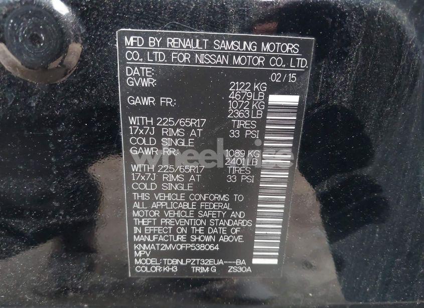 Photo 9 of 2015 Nissan Rogue S (VIN KNMAT2MV0FP538064)