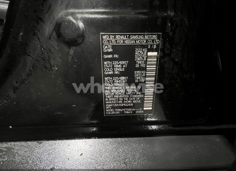 Photo 9 of 2016 Nissan Rogue S (VIN KNMAT2MV0GP622418)