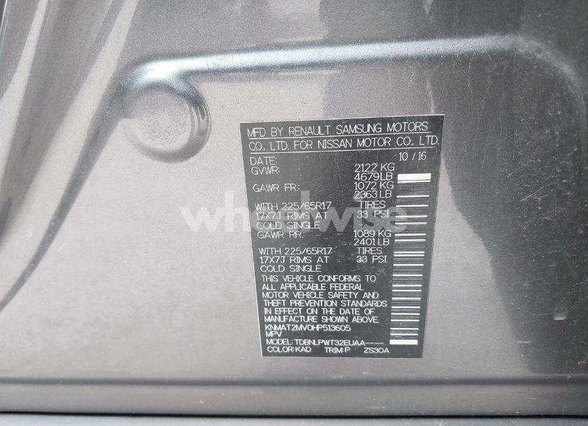 Photo 9 of 2017 Nissan Rogue S (VIN KNMAT2MV0HP513605)