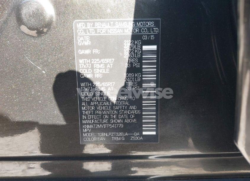 Photo 9 of 2015 Nissan Rogue S (VIN KNMAT2MV1FP541779)