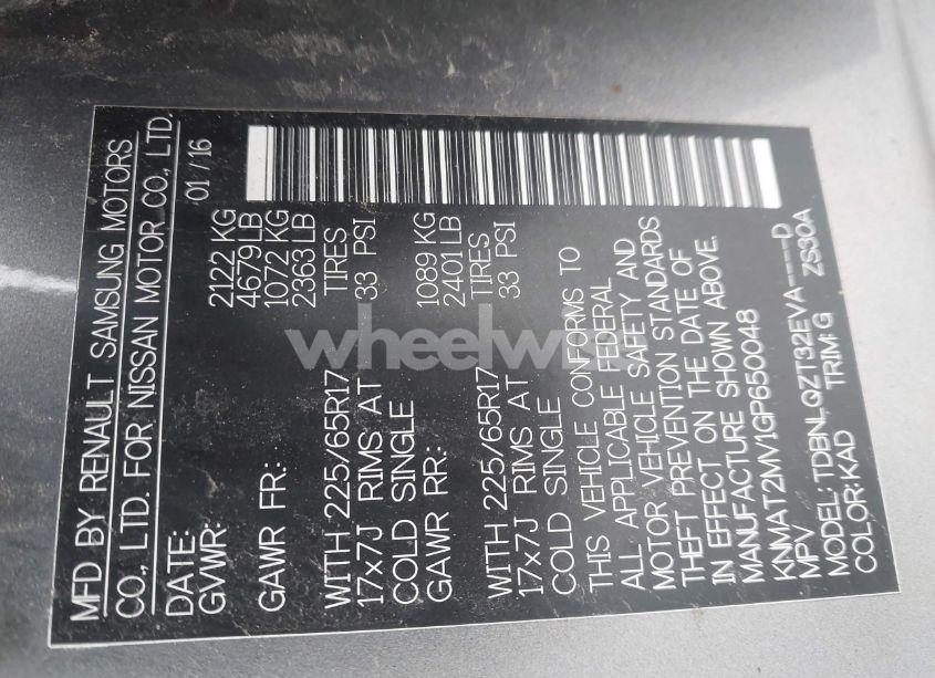 Photo 9 of 2016 Nissan Rogue SV (VIN KNMAT2MV1GP650048)