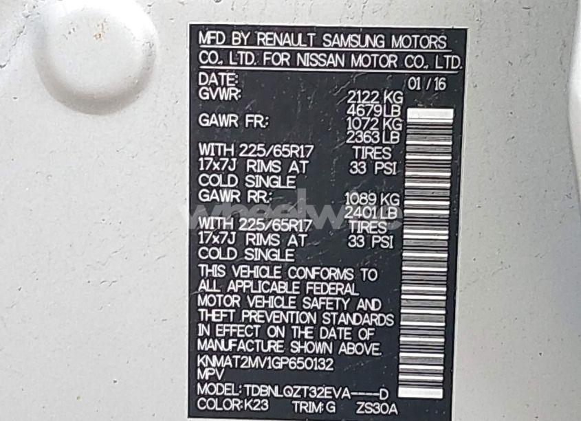 Photo 9 of 2016 Nissan Rogue SV (VIN KNMAT2MV1GP650132)