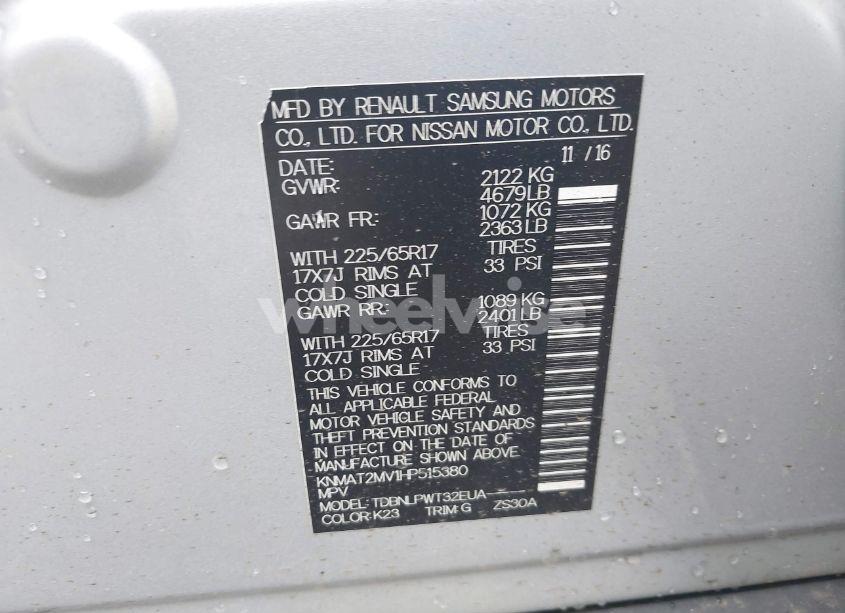 Photo 9 of 2017 Nissan Rogue S (VIN KNMAT2MV1HP515380)