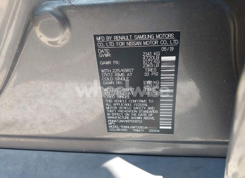 Photo 9 of 2019 Nissan Rogue SV (VIN KNMAT2MV1KP559712)